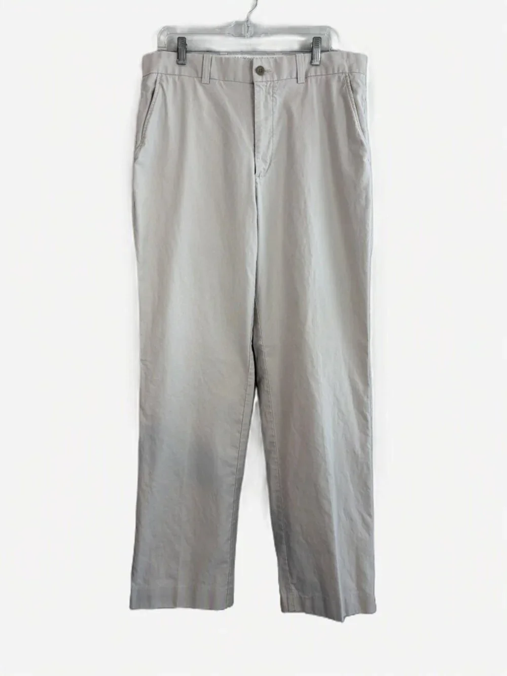 Perry Ellis Men's 34x32 Beige Khaki Chino Pants 100% Cotton Classic Flat Front